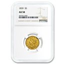 1839 $5 Liberty Gold Half Eagle AU-58 NGC 1839 $5 Liberty Gold Half Eagle AU-58 NGC